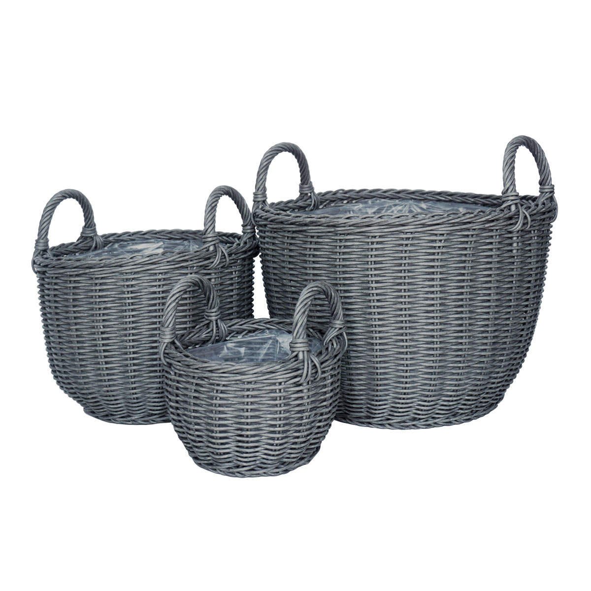 Haveson Pflanzkorb Salix S dunklegrau Durchmesser 20 x 21 cm