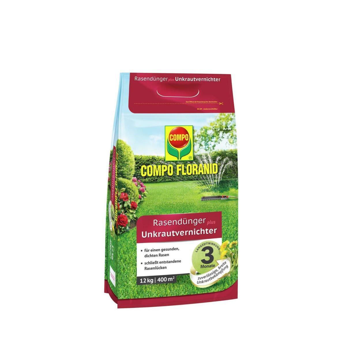Compo FLORANID Rasendünger plus Unkrautvernichter für 400 m² 12 L Bild 1