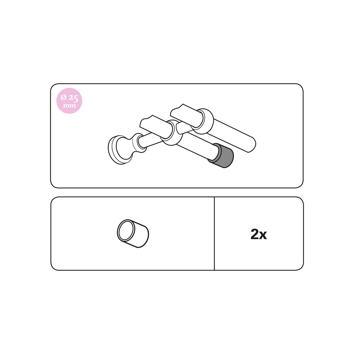 Gardinia Endkappe Durchmesser 20 mm für Chicago kolonial-gebürstet Bild 3