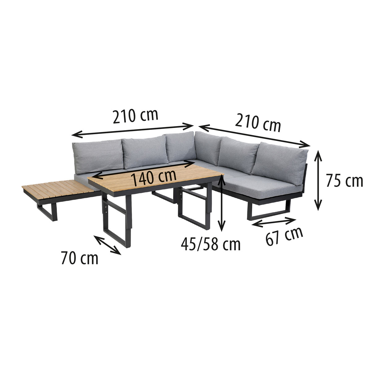 Greemotion Testrut Lounge-Set "San Jose", grau, inkl. Kissen Bild 2