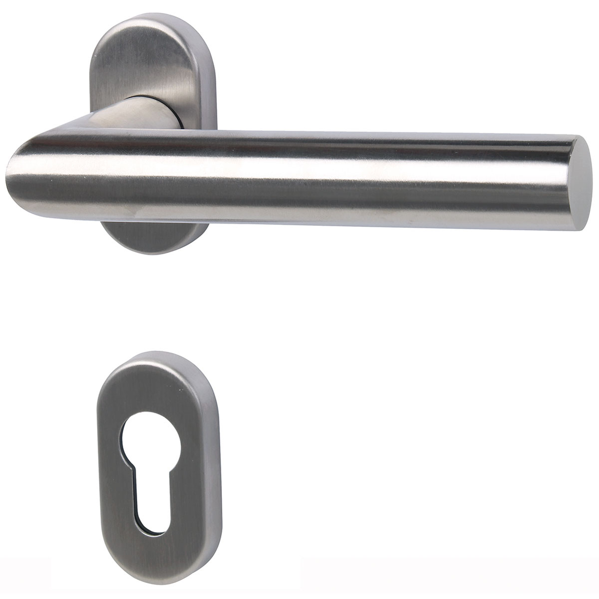 Alpertec Schmalrahmengarnitur Metz-R ES satiniert PZ links