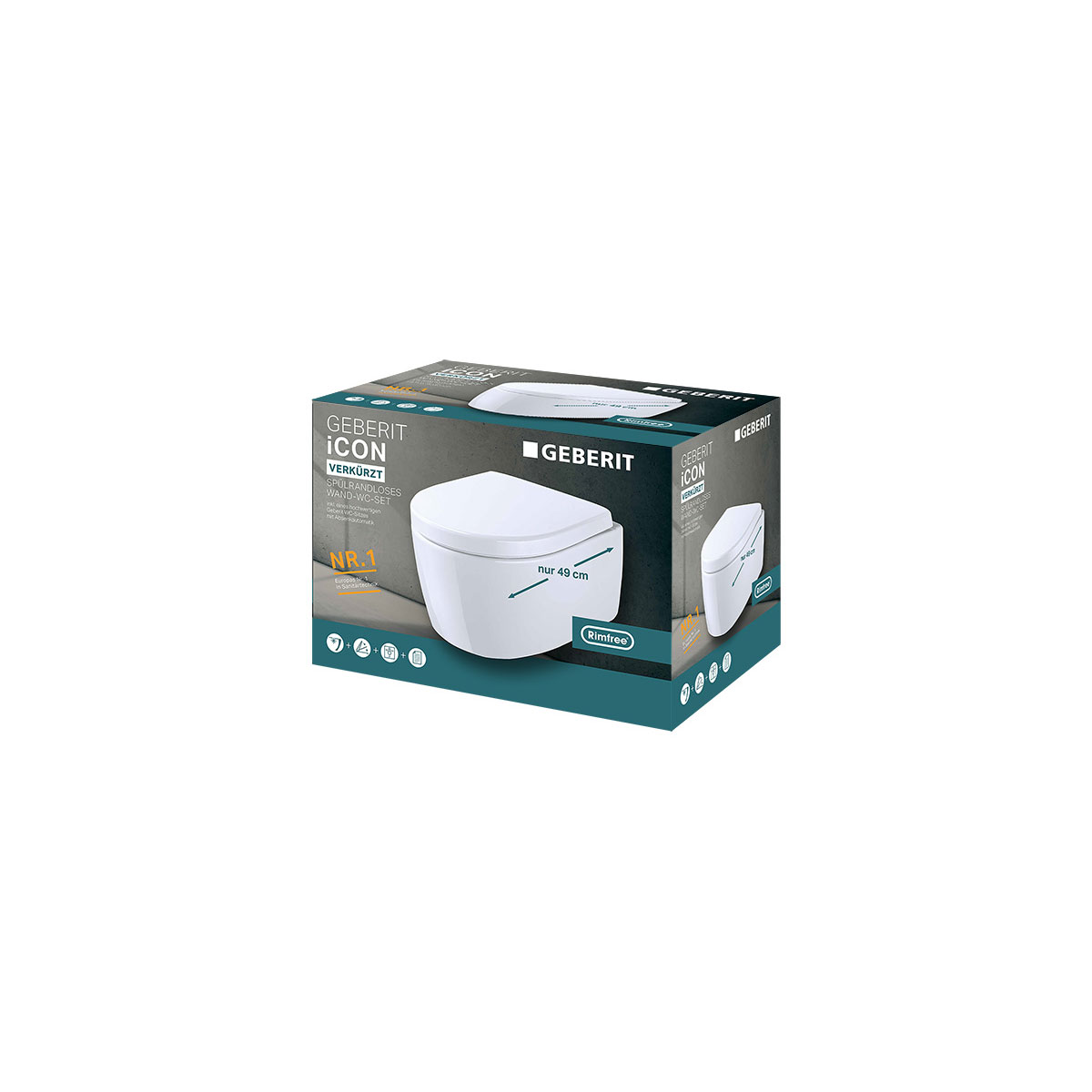 Geberit Tiefspül Wand-WC iCon spülrandlos inkl WC-Sitz Bild 2