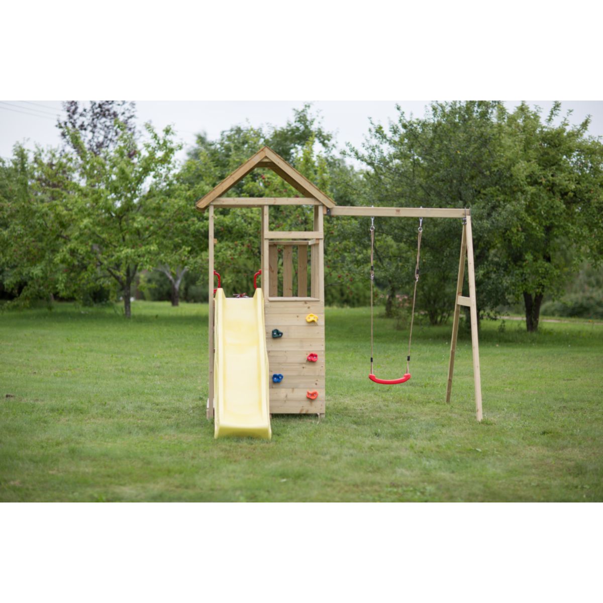 Wendi Toys Spielhaus Pelikan inkl. Rutsche, Kletterwand und Sitzgarnitur 280x270x270 cm Bild 10