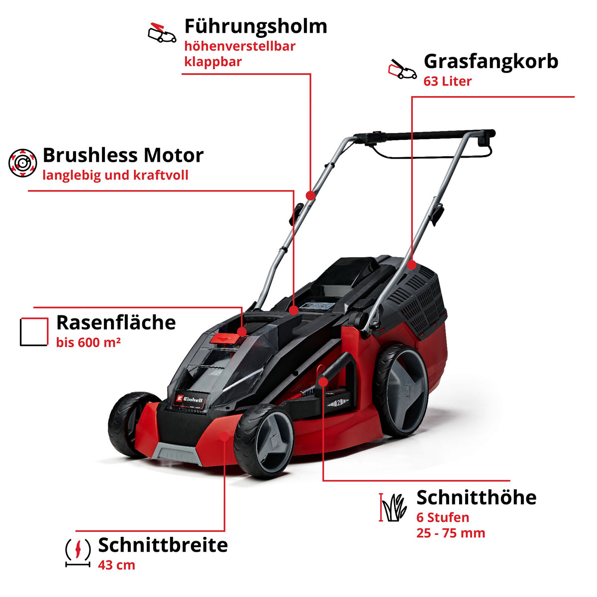 Einhell Akku-Rasenmäher-Set GE-CM 43 Li M 5-teilig Bild 7