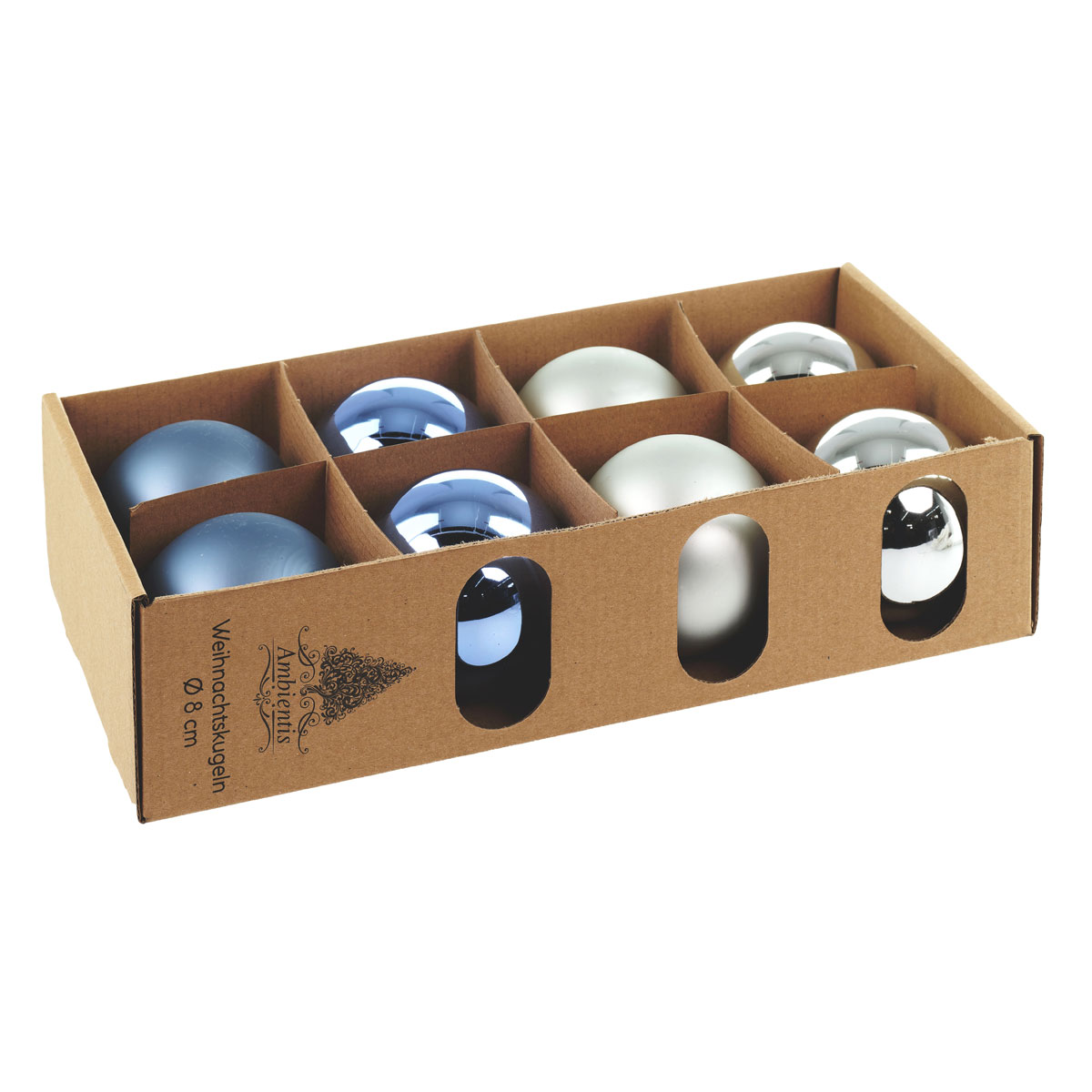 Ambientis Glaskugeln 8 cm blau Mix