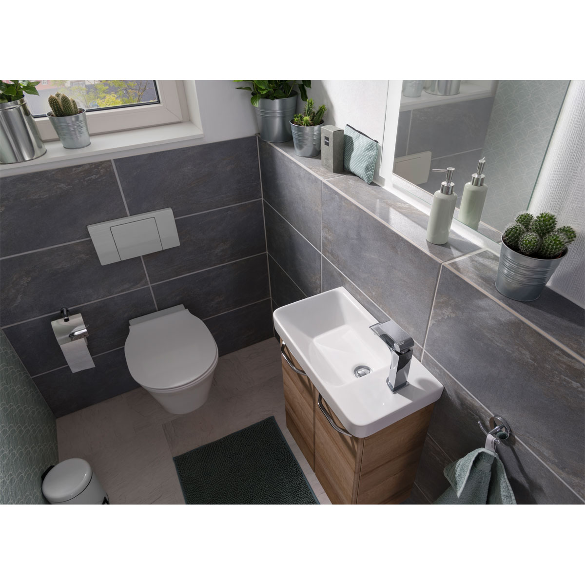 Fackelmann Keramik-Waschtisch 55,5 x 16 x 30 cm weiß Bild 4