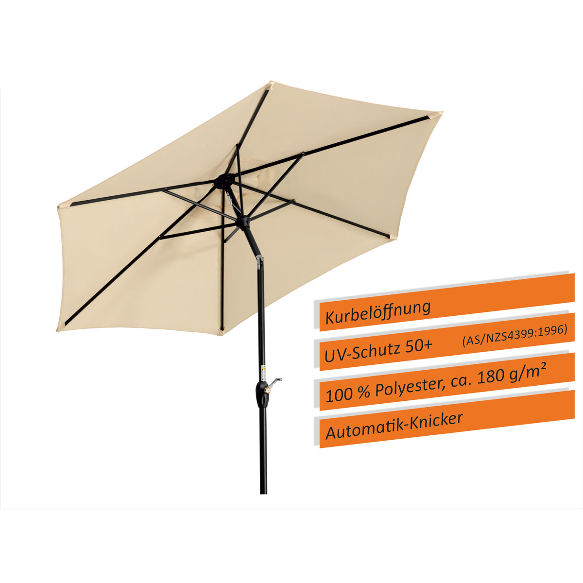 Schneider Schirme Sonnenschirm Bilbao Durchmesser 220 cm natur Bild 8