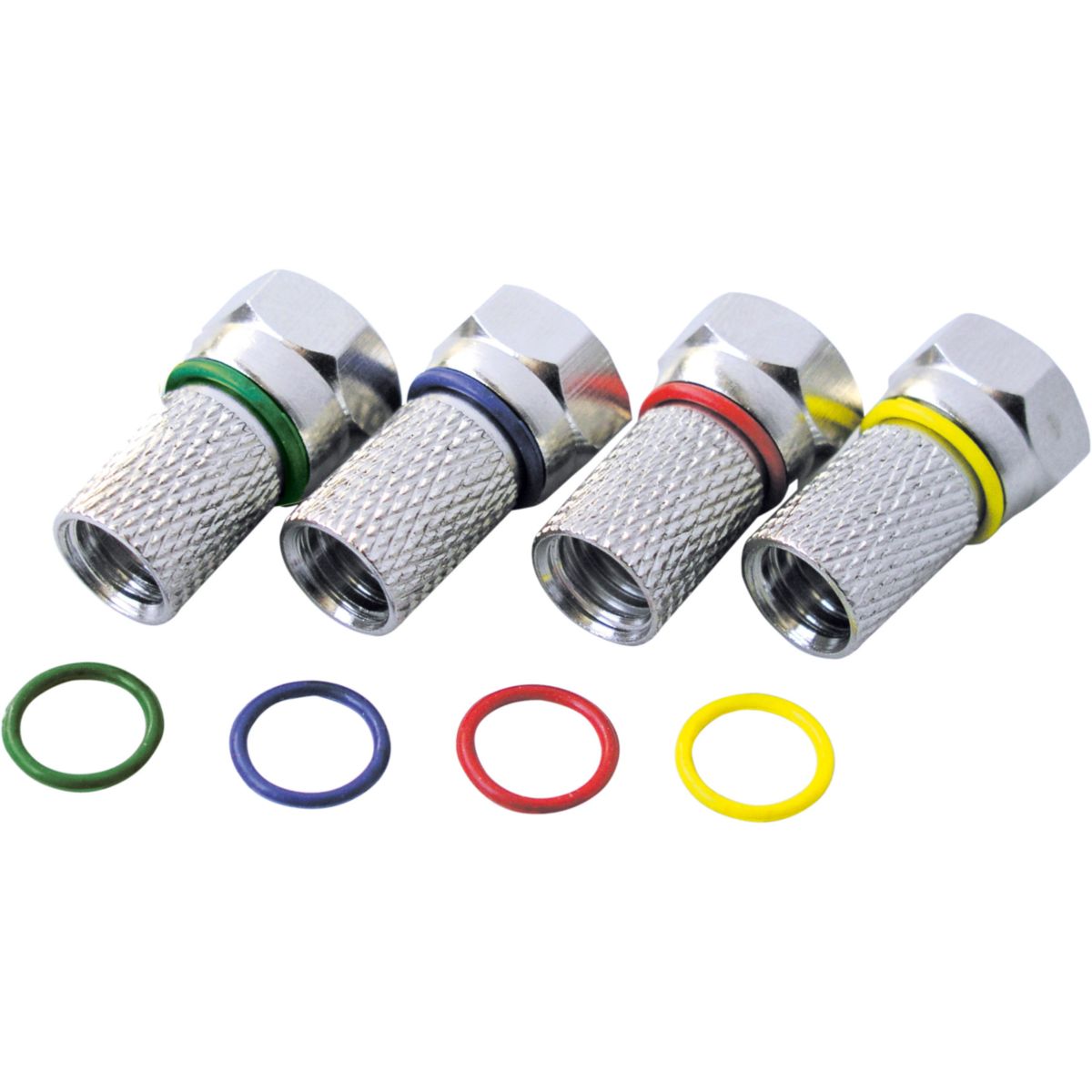 Schwaiger F-Stecker mit Farbringen 7 mm 4 Stück