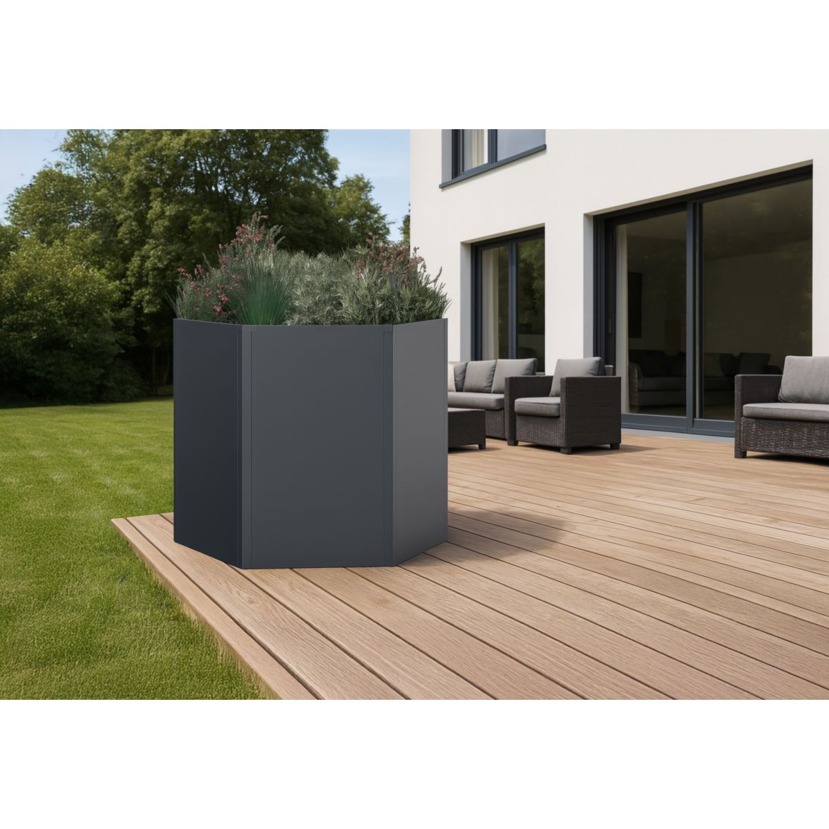 Westmann Metall Hochbeet 6-eckig Varia 77 Anthrazit|100x100x77cm Bild 2