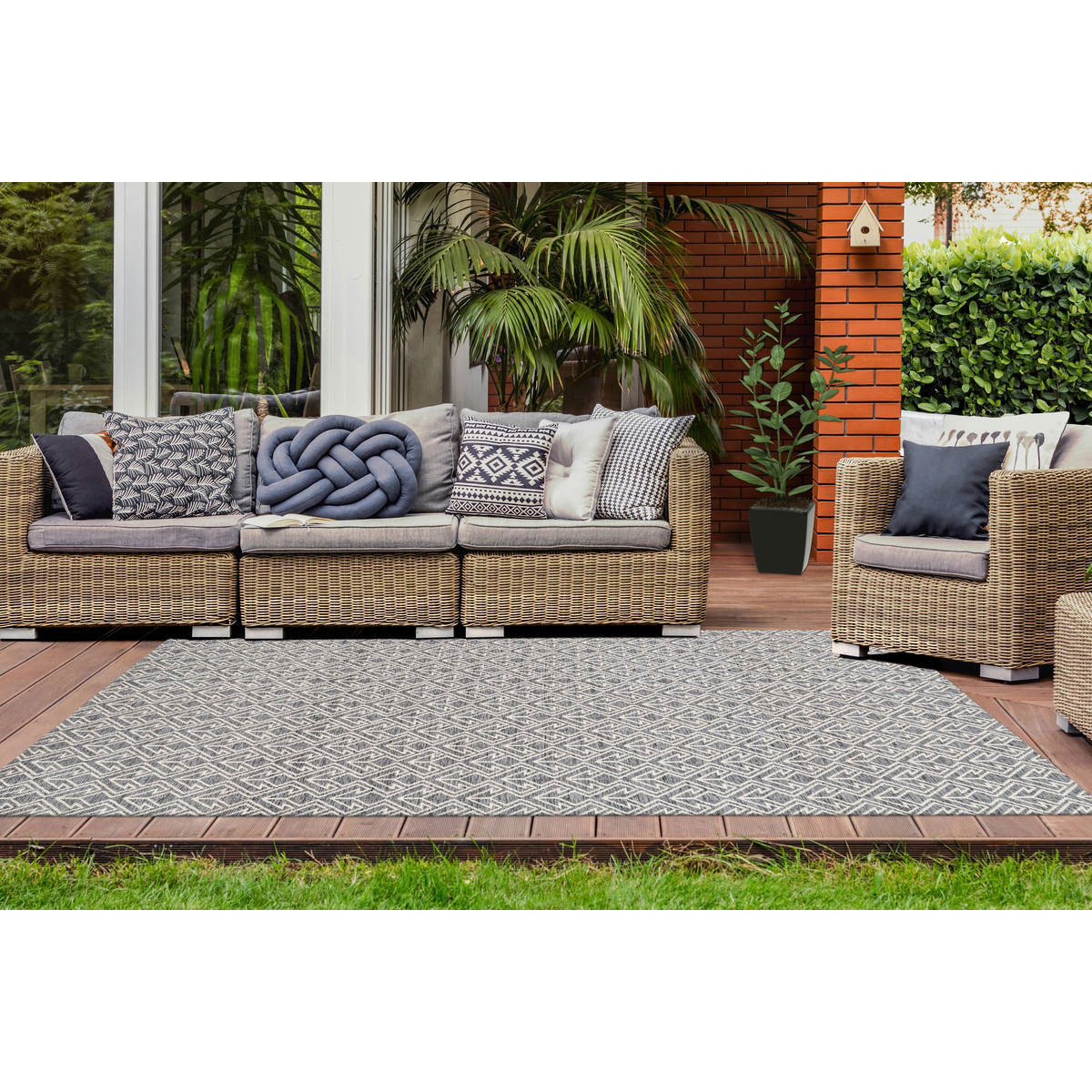 Outdoor-Teppich Yoga 100 grau/creme Bild 2