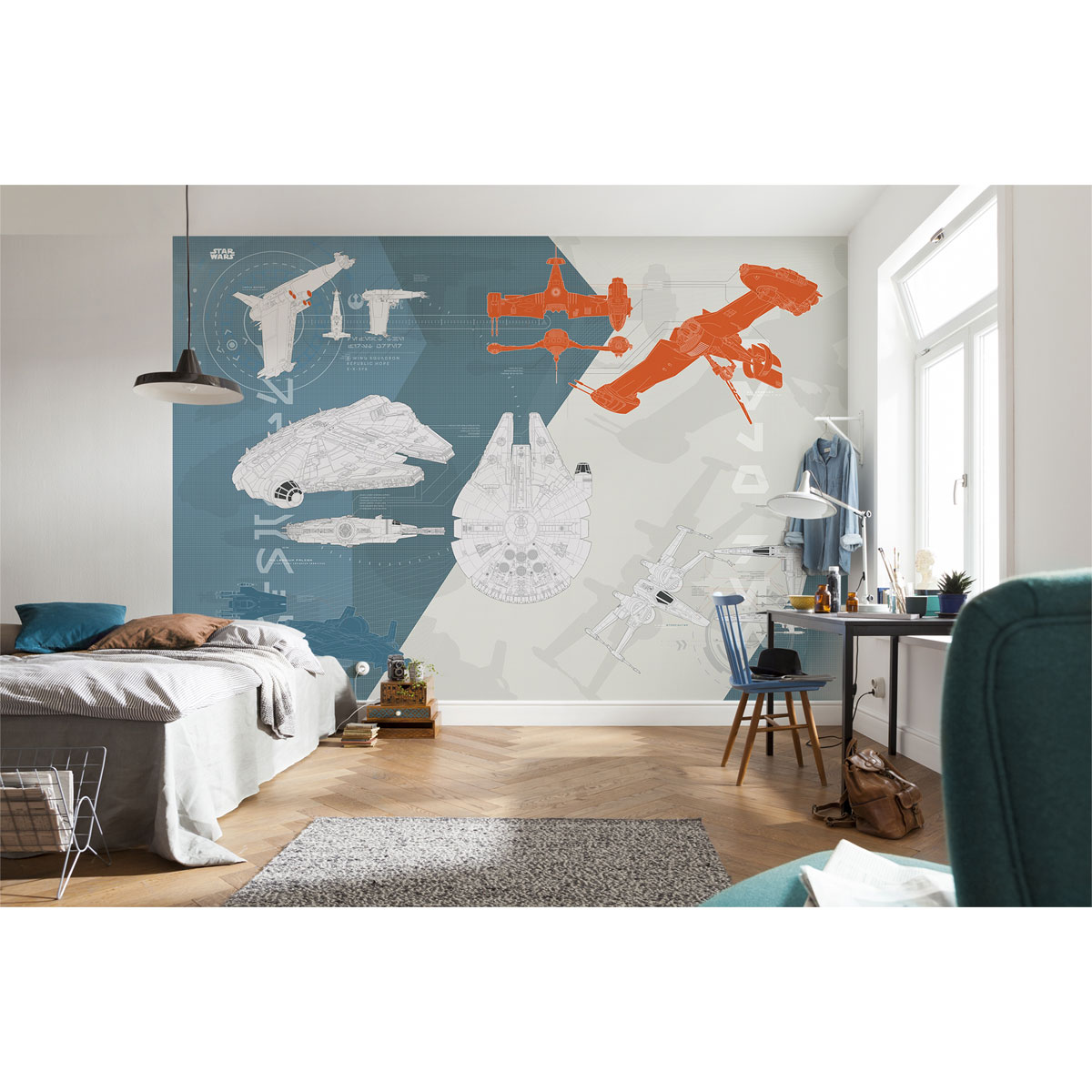 Komar  Papier Fototapete Star Wars Technical Plan 368x254 cm