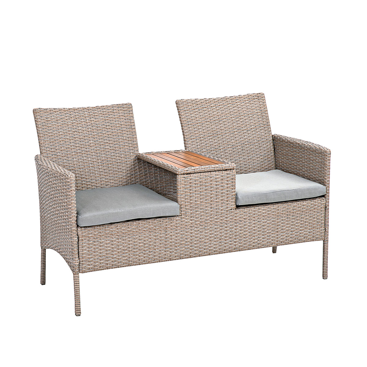 Haveson Gartenbank Paris 2-Sitzer mit Mitteltisch Bild 1