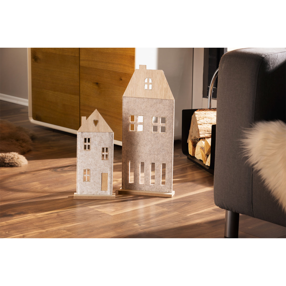 Ambientis Dekoratives Haus grau Höhe 54 cm Bild 1