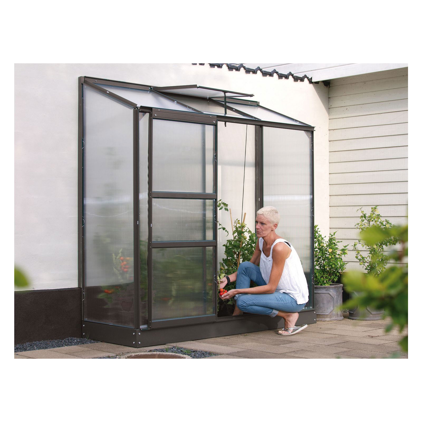 Vitavia Gewächshaus Styx 1300 1,3m² 4 mm Hohlkammerplatten schwarz