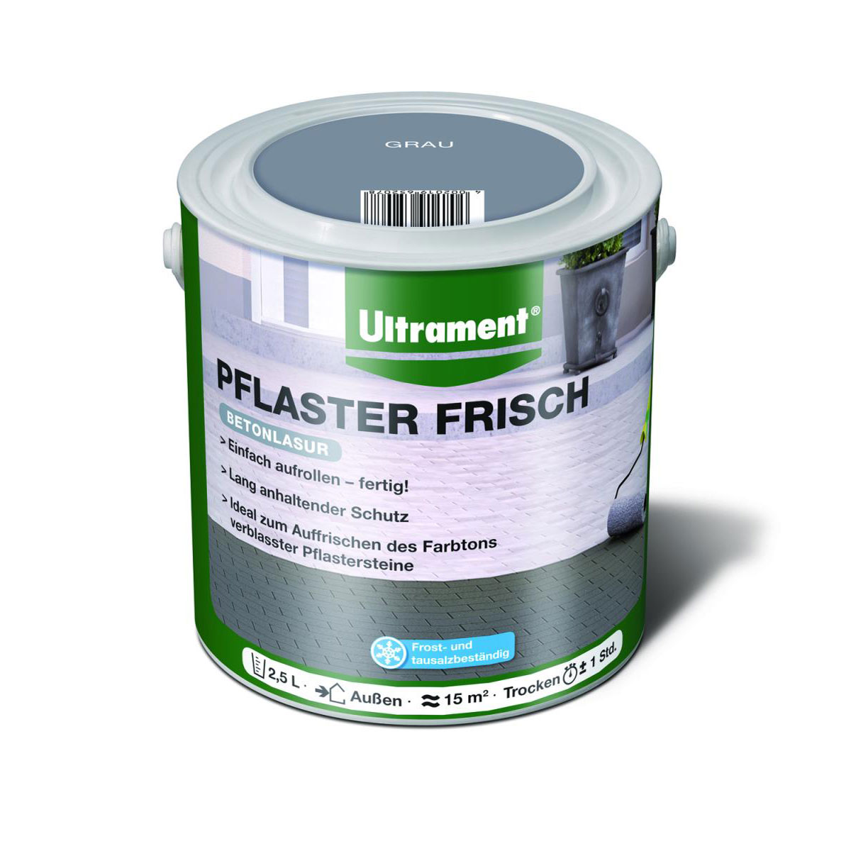 Ultrament Betonlasur Pflaster Frisch grau 2,5 L für ca 15 m² Bild 2