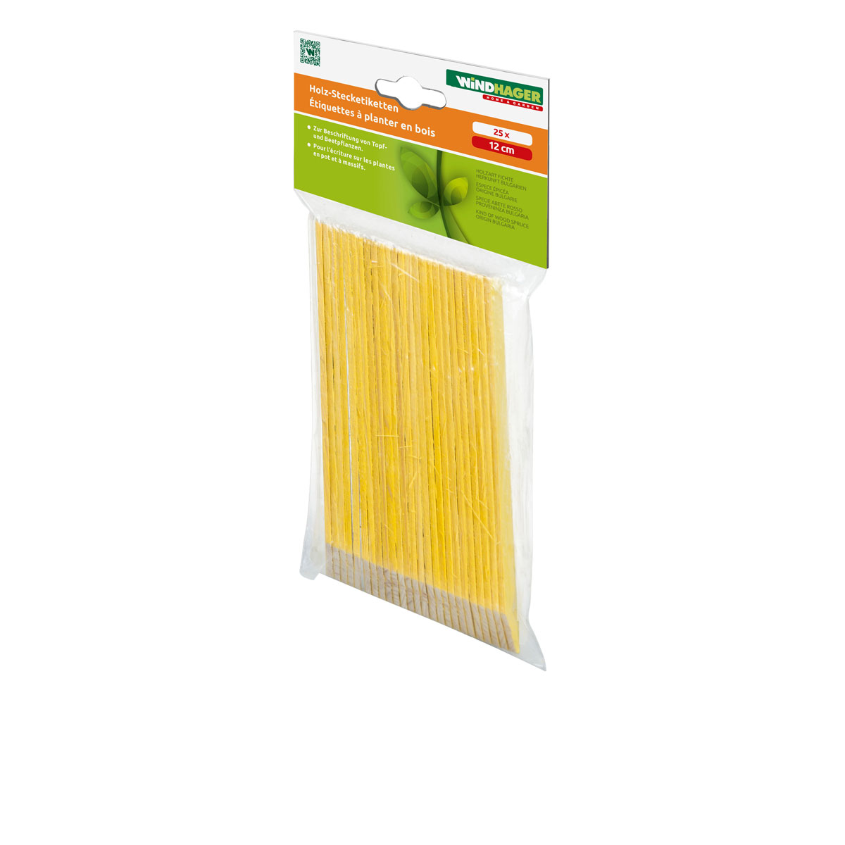 Windhager Holz-Stecketiketten gelb 25 Stück