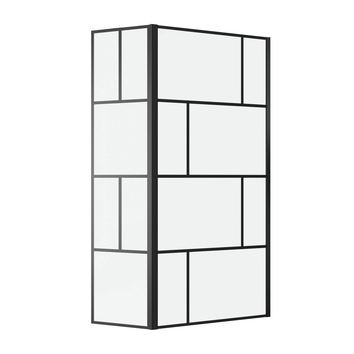 Aurlane Walk In Dusche Bricks schwarz 130 x 195 cm Bild 1