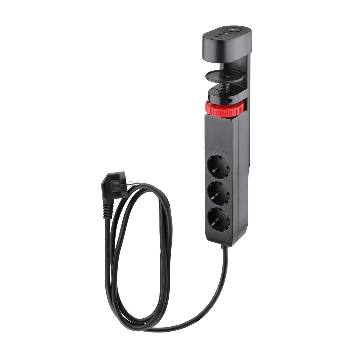 Flector Technik Tischsteckdosenleiste 3 - fach mit Schalter und Klemmhalterung