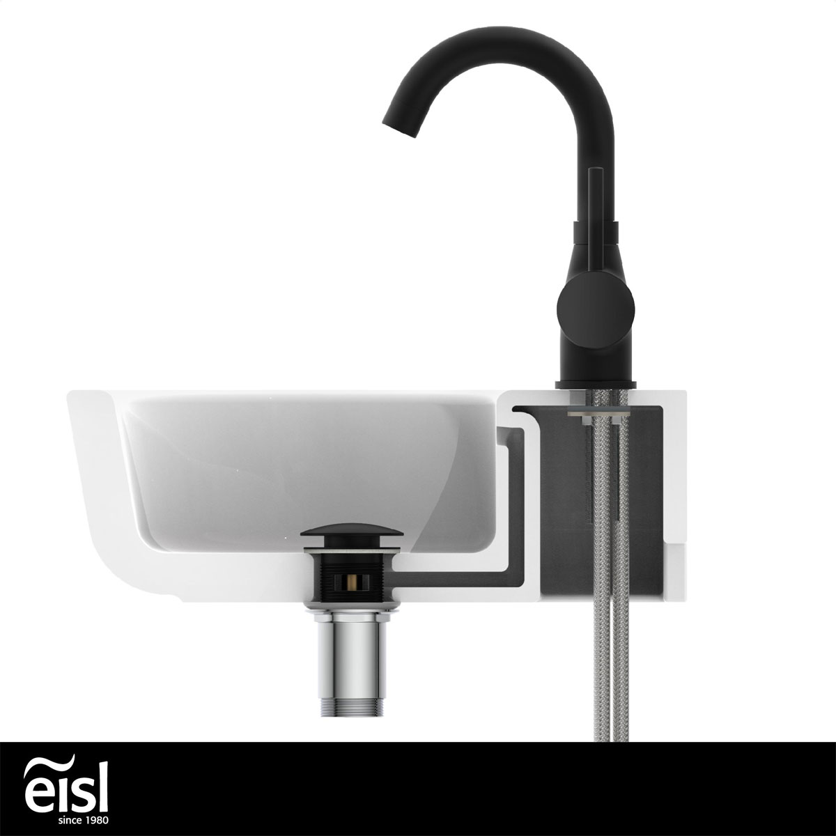 Eisl  Waschtischarmatur „Futura“ schwarz mit Cold-Start-Funktion Bild 6