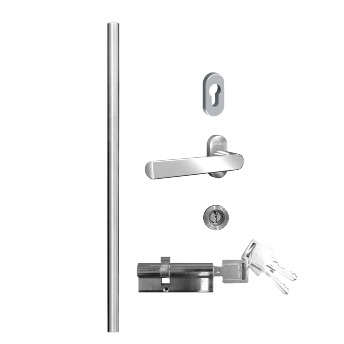 Schüco Aluminium Haustür 110 Messina Excellent 1100 x 2100 mm RAL9016/7040 DR