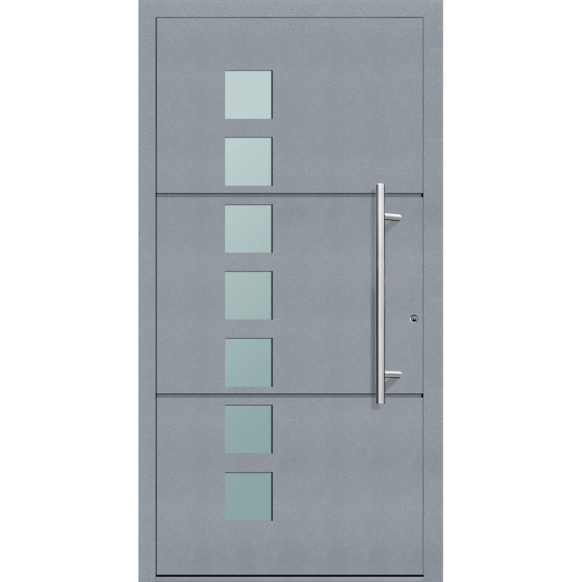 Aluminium Sicherheits-Haustür Padua Exklusiv 75 mm grau 110 x 210 cm Anschlag rechts inkl Griffset Bild 1