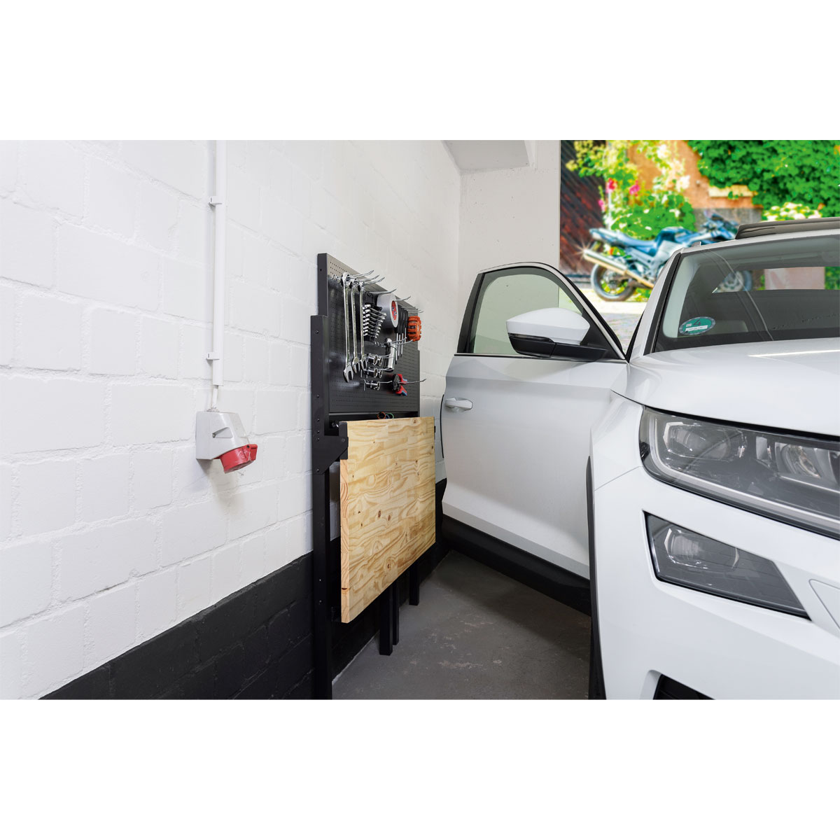 Burgmann Werkbank klappbar 121,5 x 64,5 x 142 cm schwarz Bild 3