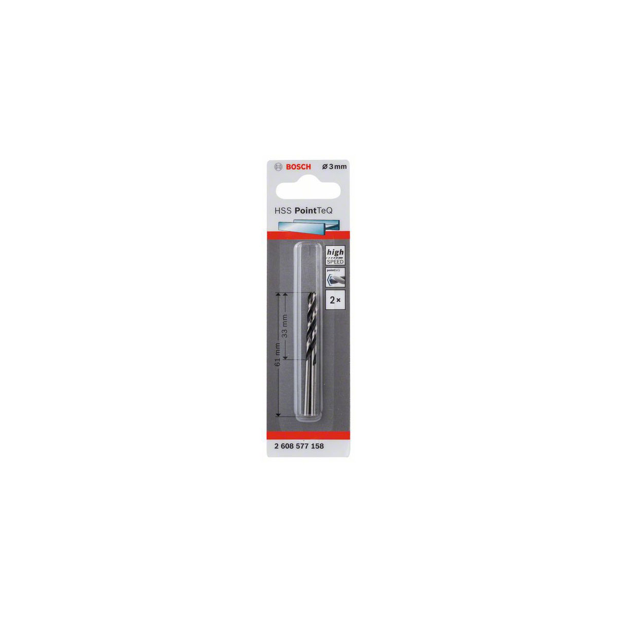 Bosch Professional  HSS-Spiralbohrer PointTeQ 3,0 mm Bild 2