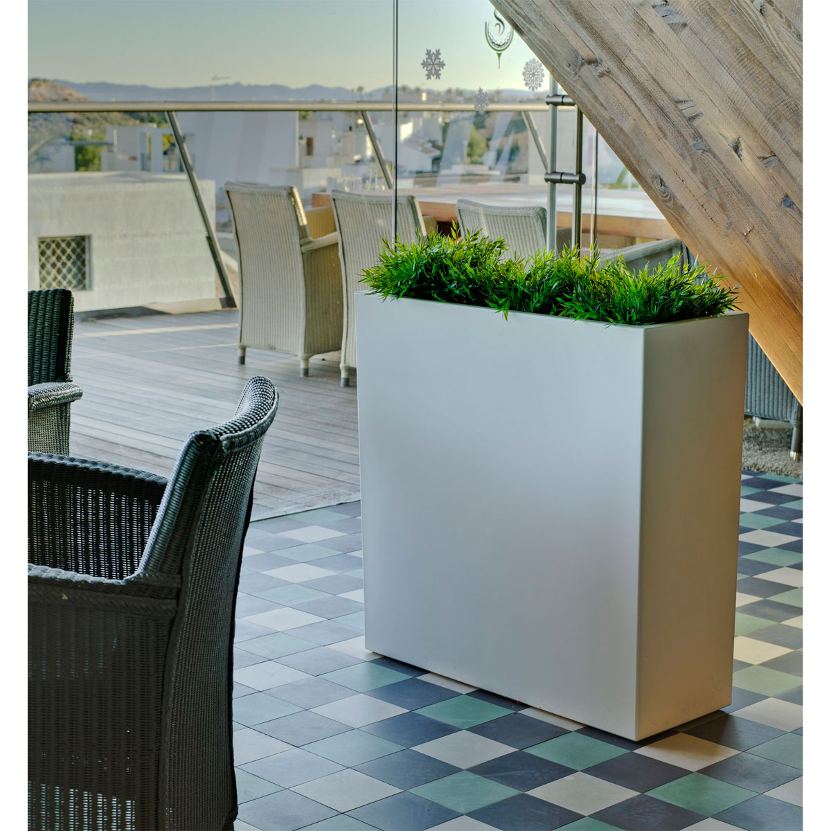 NewGarden LED-Blumentopf Junco 80 Ø80 cm weiß Bild 3