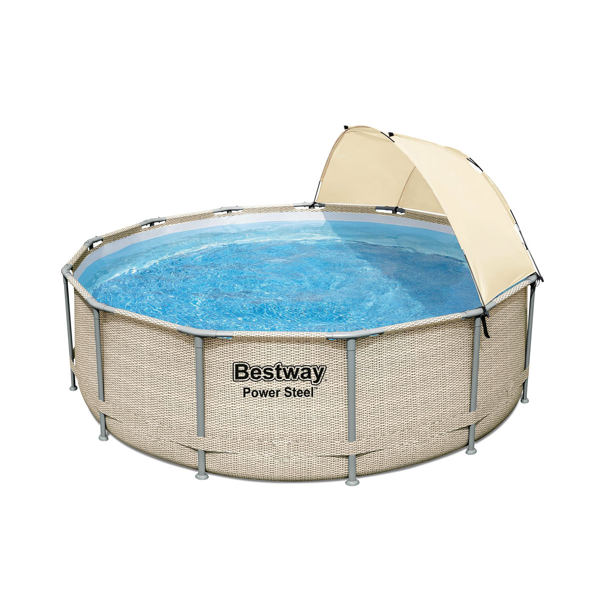 Bestway Pool-Set OS Power Steel mit Sonnenschutz 3,96 x 1,07 m