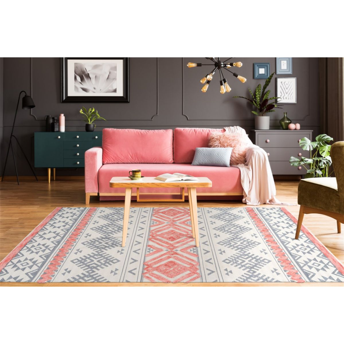 Ethno-Teppich „Ethnie 200“, grau/apricot Bild 5