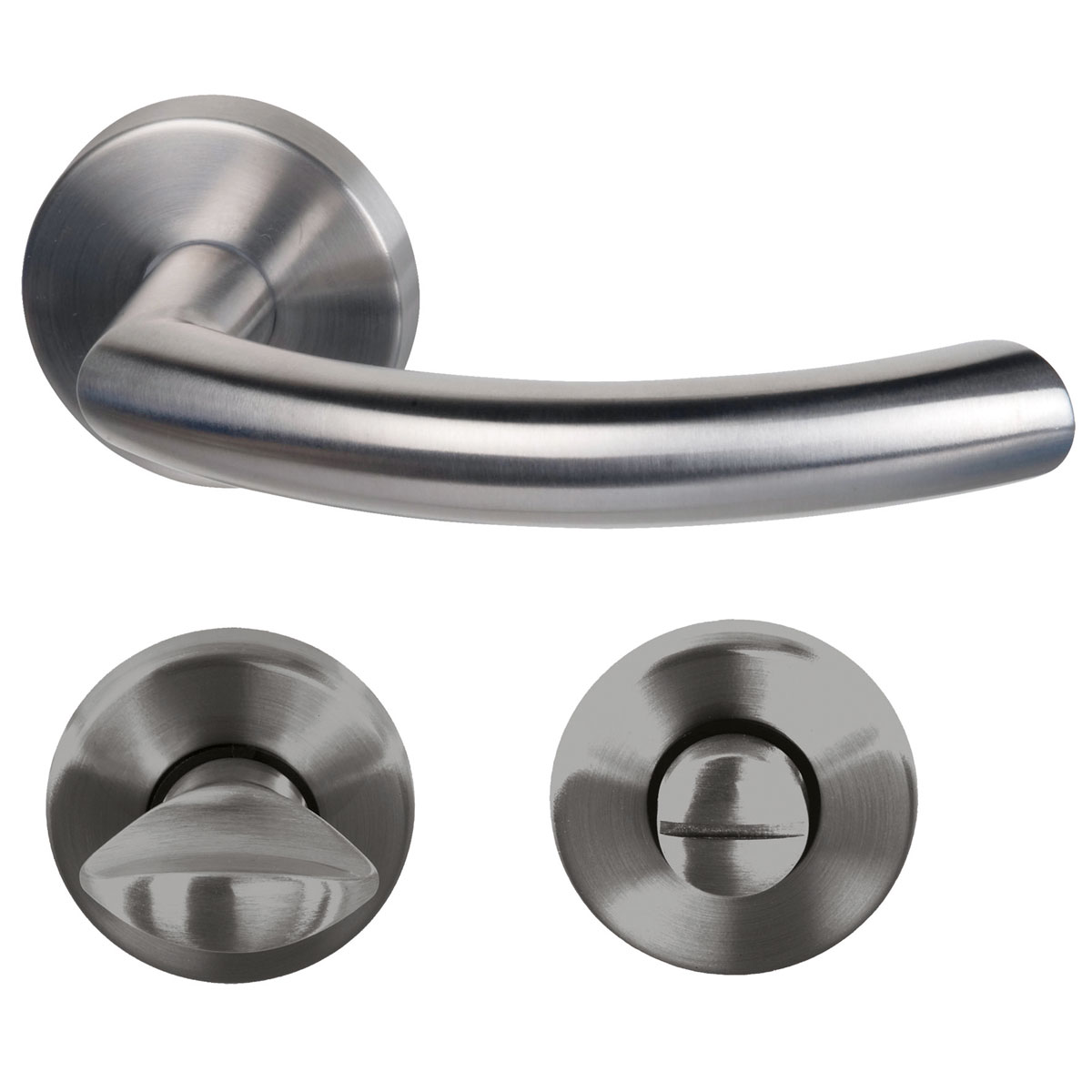 Alpertec Rosettengarnitur Jillian-R Edelstahl satiniert WC