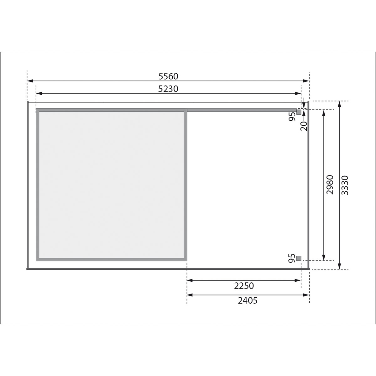 Karibu BBH Askola 6 Set mit Anbaudach naturbelassen Bild 8