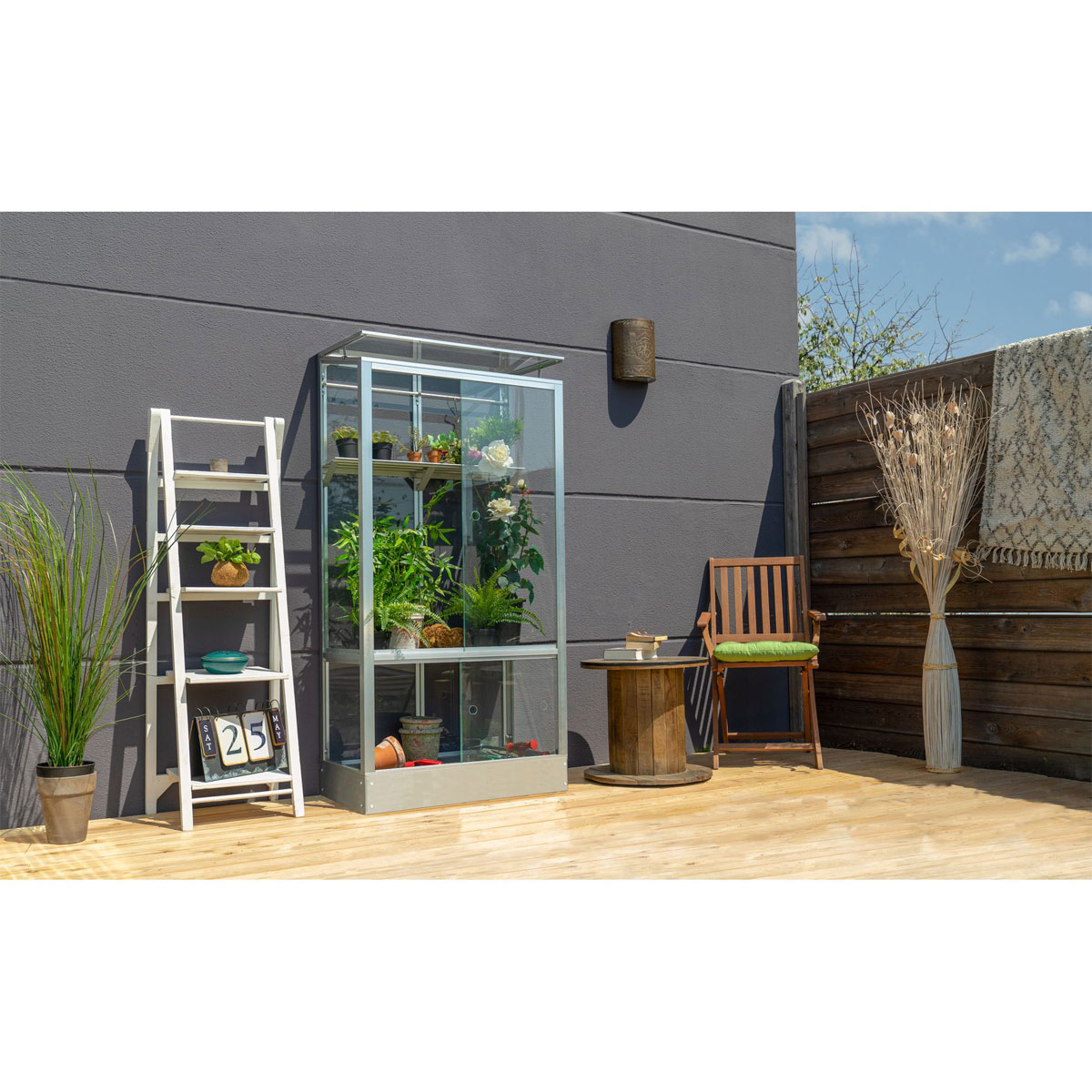 Vitavia Balkongewächshaus 350 0,35m² Rollfundament silber Bild 1