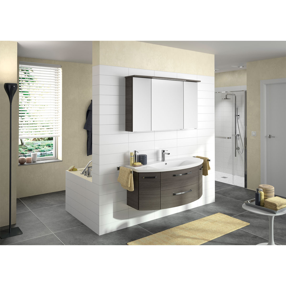 Pelipal LED-Kranzbeleuchtung Asti grau 122 x 1,6 x 26,5 cm Bild 2