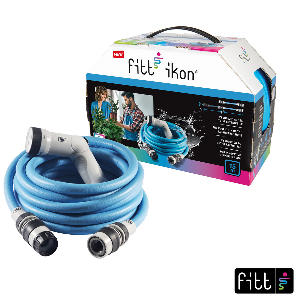 Gartenschlauch ausziehbar kompakt leicht und sofort einsatzbereit 15 m mit Multifunktions-Pistole Bild 2