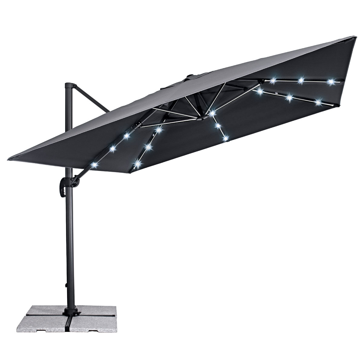 Haveson LED-Ampelschirm Cremona 300 x 300 cm anthrazit Bild 2