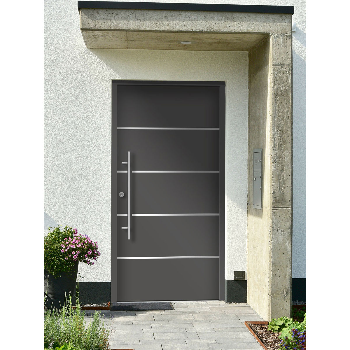 SplenDoor  Premium-Haustür Passivedoor Visby energiesparend anthrazit 110 x 210 cm links Bild 2