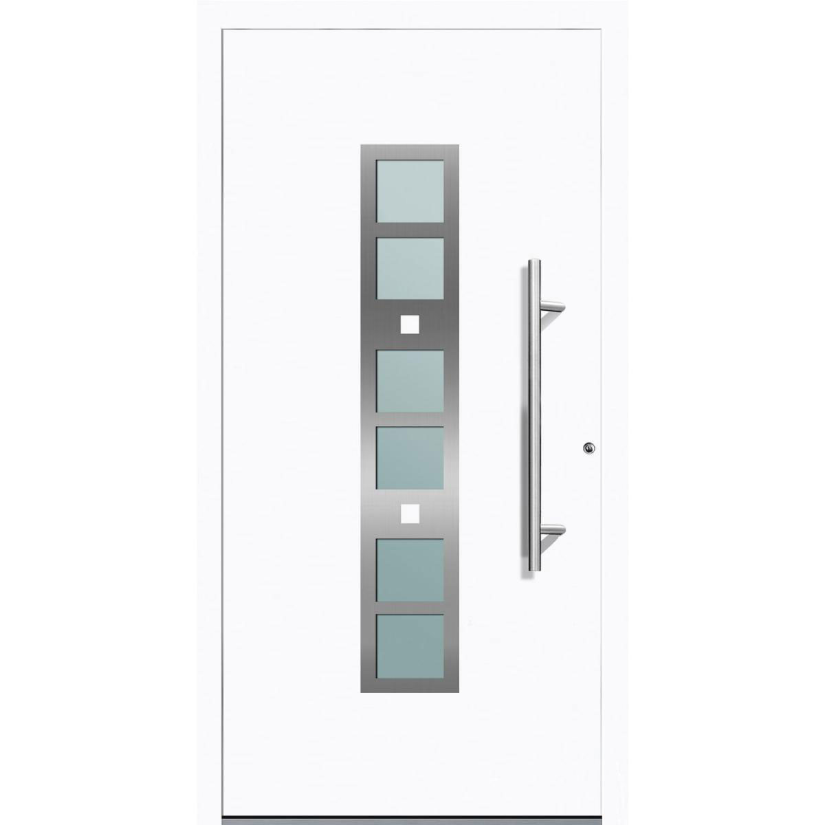 Aluminium Sicherheits-Haustür Pisa Exklusiv 75 mm weiß 100 x 210 cm Anschlag rechts inkl Griffset Bild 1
