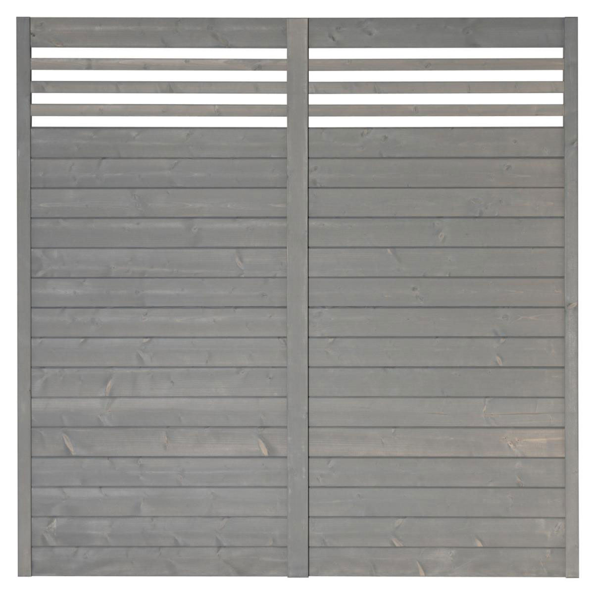 Zaunserie Malmö Grundelement 180 x 180 cm Fichte basaltgrau lasiert