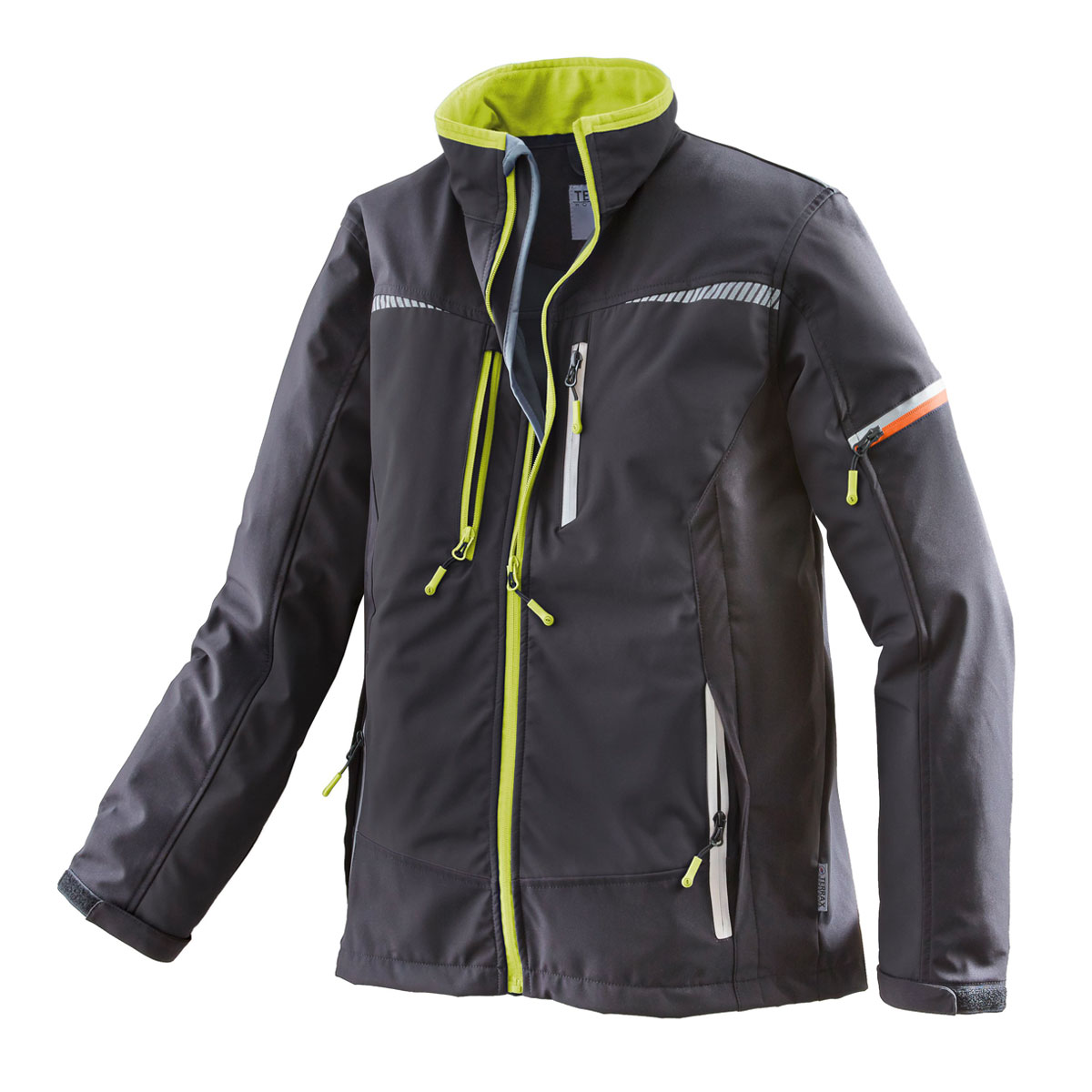 Terrax Workwear Softshell Jacke schwarz-limette Größe XL