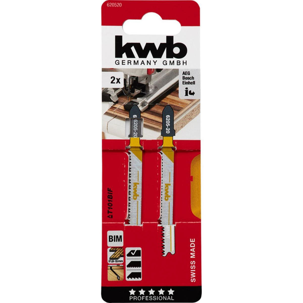 kwb  Stichsägeblätter Laminat Holzbearbeitung S20 2 Stück Bild 2