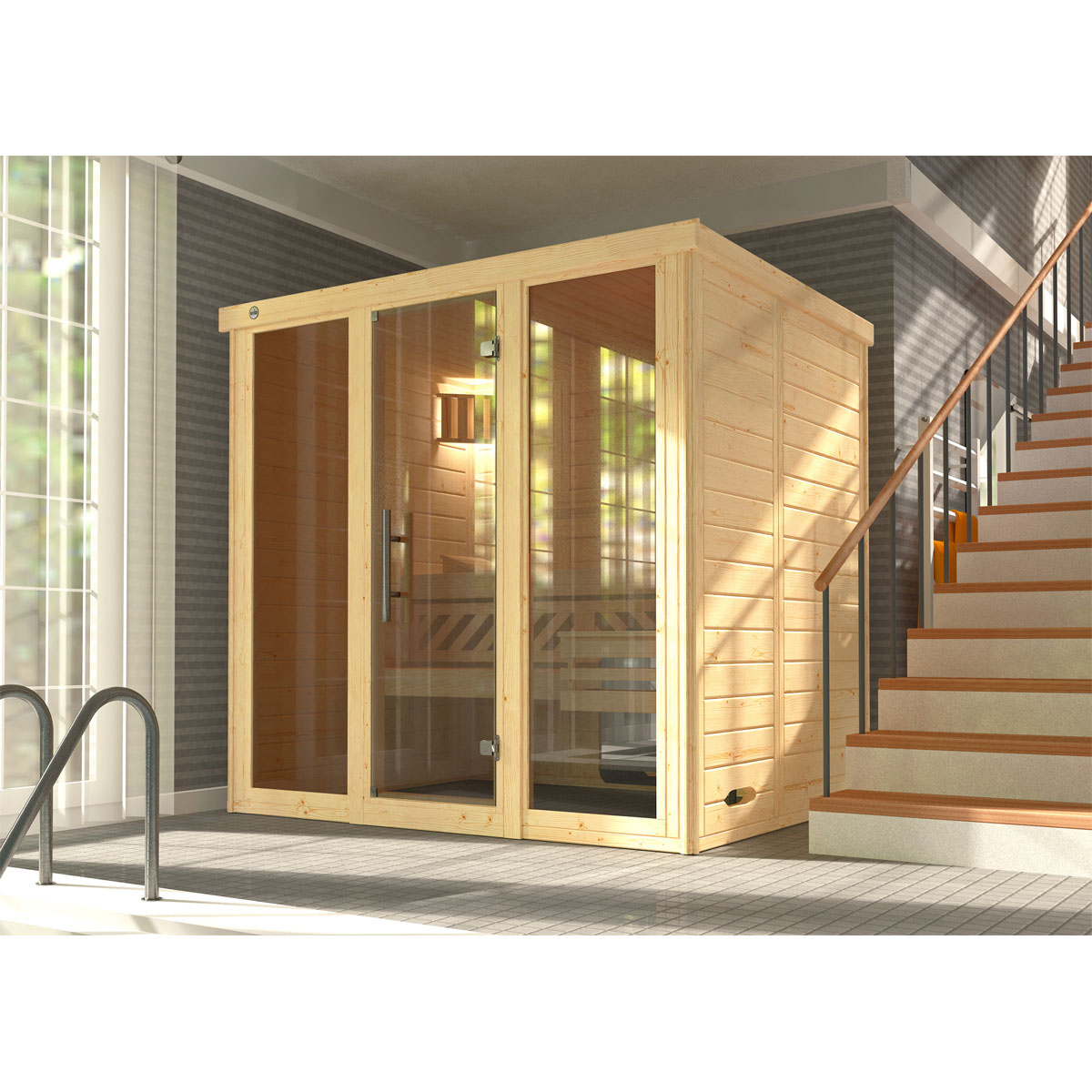 Weka Desgin-Sauna „Kemi Panorama 2“, 7,5 kW, Bio Bild 2