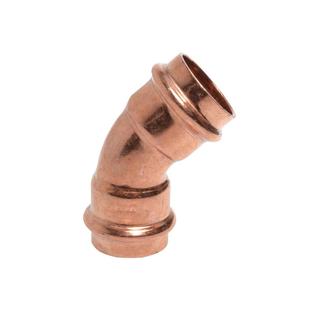 Kirchhoff Bogen 45 2 Muffen Pressfitting für Kupfer 22 mm V-Kontur 1 Stück Bild 1