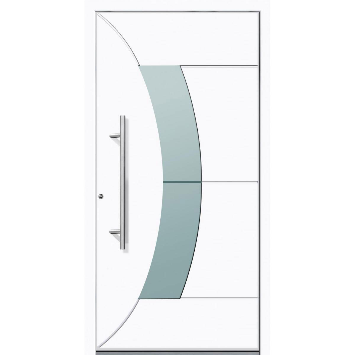 Aluminium Sicherheits-Haustür Verona Superior 60 mm weiß 100 x 210 cm Anschlag links inkl Griffset