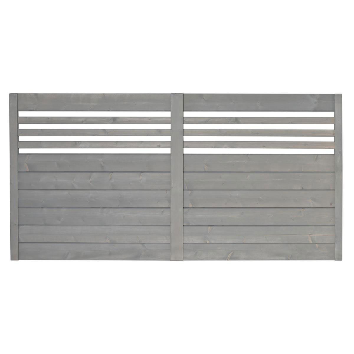 Zaunserie Malmö Zaunfeld 180 x 90 cm Fichte basaltgrau lasiert