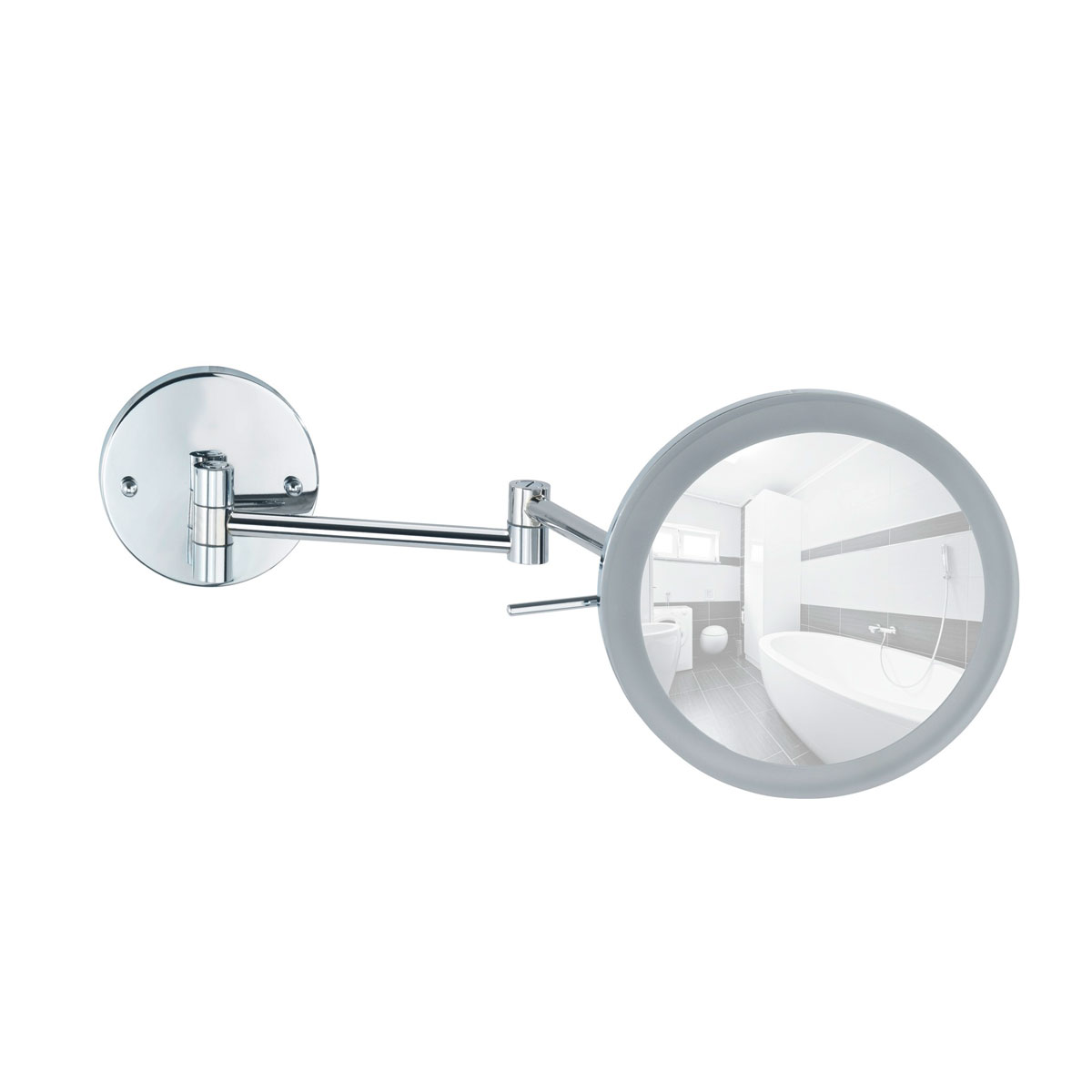 Wenko  Power-Loc LED Wandspiegel Aura Befestigen ohne bohren mit hochwertigem Acrylrahmen Bild 2