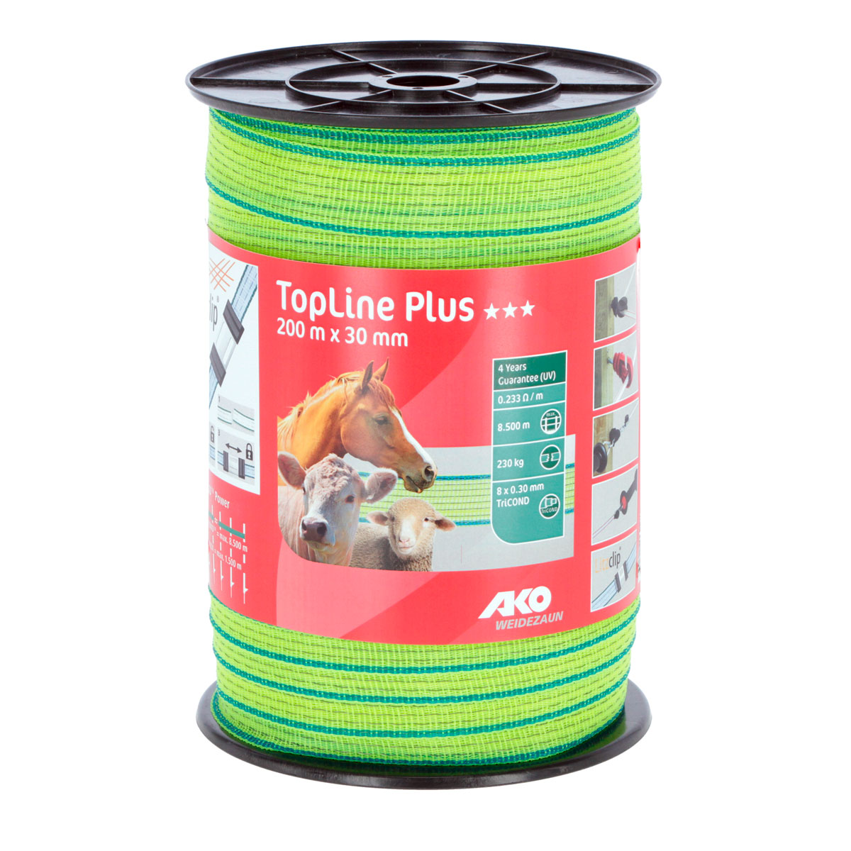 Weidezaunband TopLine Plus 200 m 3 cm neongelb-blau Bild 2