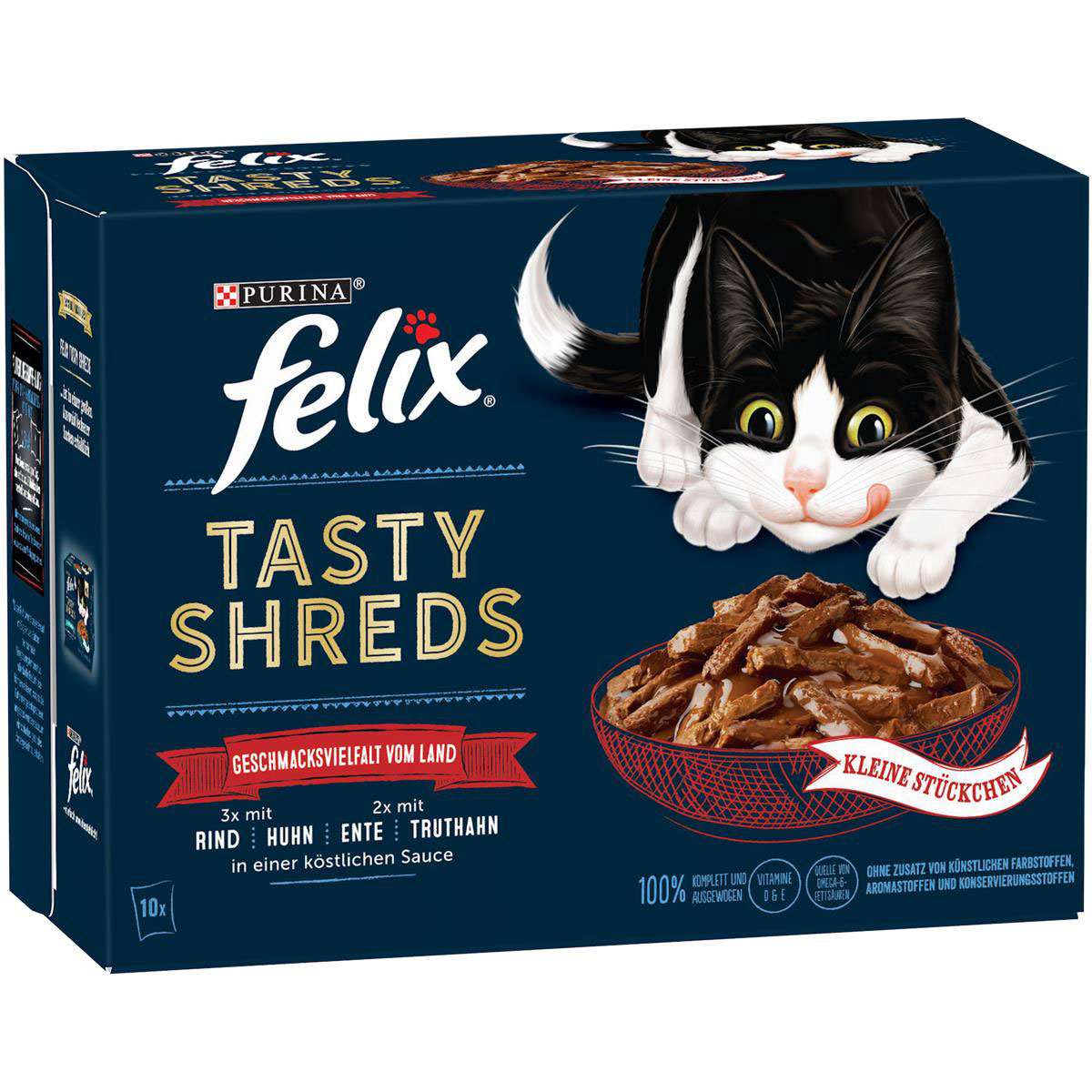 Felix Tasty Shreds Geschmacksvielfalt vom Land 10 x 80g