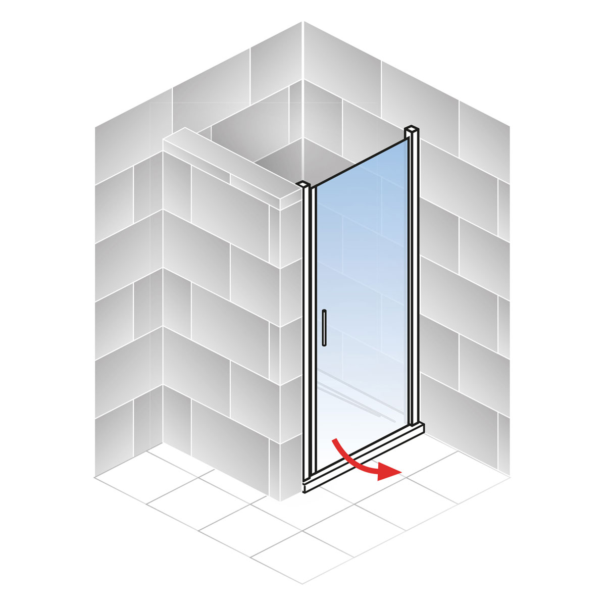 Schulte Runddusche mit Drehtür Alexa Style 2.0 90 x 192 x 90 cm ESG fixil Bild 4