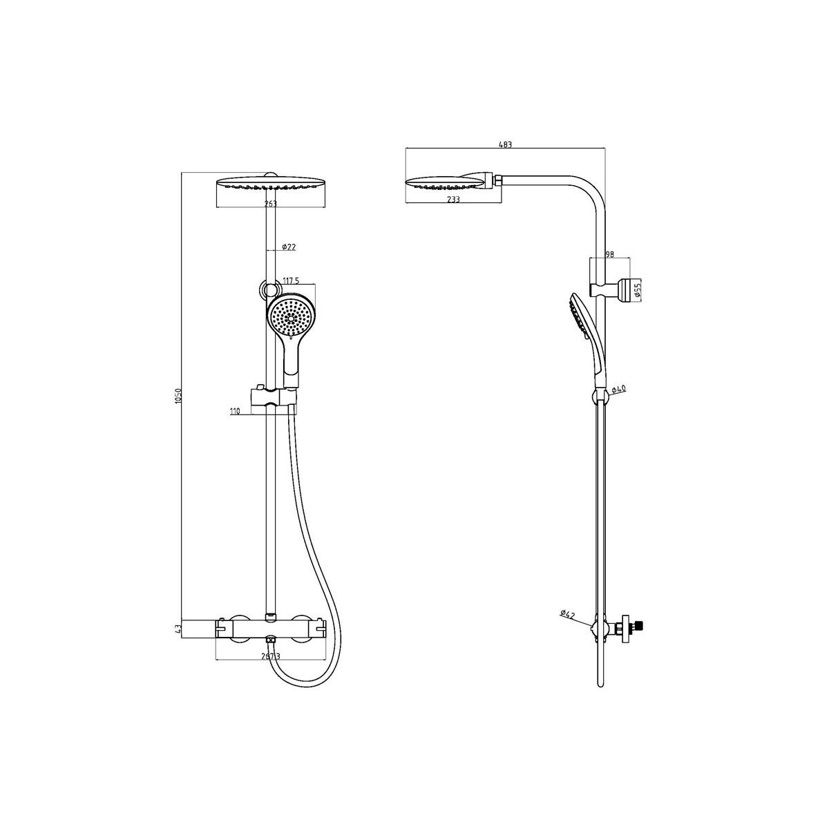 Überkopf-Brauseset La Palma mit Thermostatarmatur chrom Bild 3